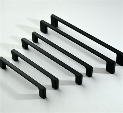 contemporary stainless steel and black matte finish cabinet pulls|affordable modern kitchen cabinet knobs.